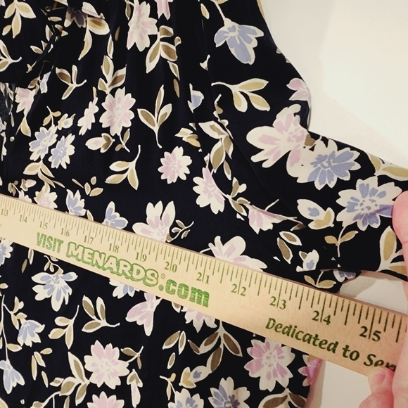 J. Jill Floral Button Front V-Neck Shirt 3/4 Sleeve Pastel Flower Print Rayon 2X - Picture 9 of 11